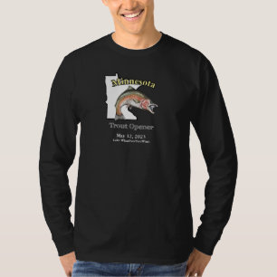 Custom Lake/Date Minnesota Trout Opener Dark T-Shirt