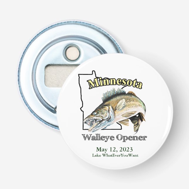 Custom Lake/Date Minnesota Walleye Opener (Front)