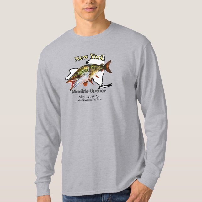 Custom Lake/Date New York Muskie Opener Light T-Shirt (Front)