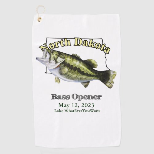 Custom LakeDate North Dakota Bass Fishing Towel