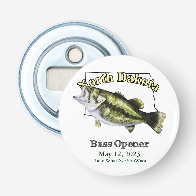 Custom Lake/Date North Dakota Bass Opener (Front)