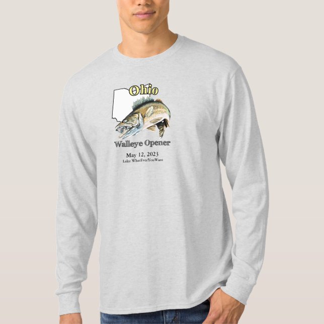 Custom Lake/Date Ohio Walleye Opener T-Shirt (Front)
