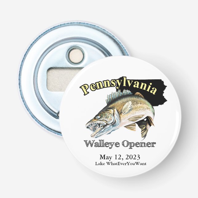 Custom Lake/Date Pennsylvania Walleye Opener (Front)
