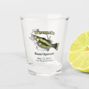 Custom Lake/Date Wisconsin Bass Opener Shot Glass