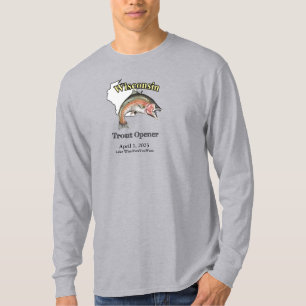 Custom Lake/Date Wisconsin Trout Opener Dark T-Shirt