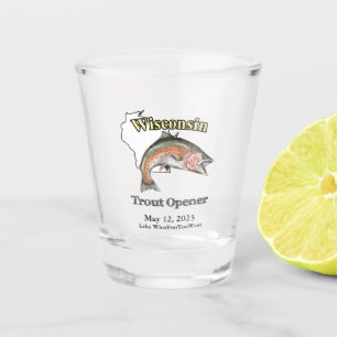 Custom Lake/Date Wisconsin Trout Opener Shot Glass