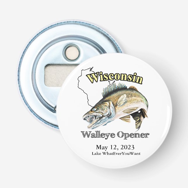 Custom Lake/Date Wisconsin Walleye Opener (Front)