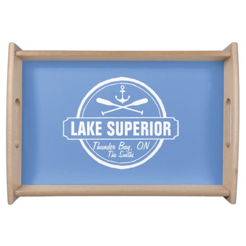 Custom Lake Home Gift with Town and Lake Name Serving Tray