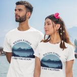 Custom Lake House Family Reunion Summer Vacation T-Shirt<br><div class="desc">These cool custom lake house t-shirts feature a serene blue river surrounded by trees and your personalized text for a family reunion,  camping trip,  or summer vacation. Customize with your last name or other group name.</div>