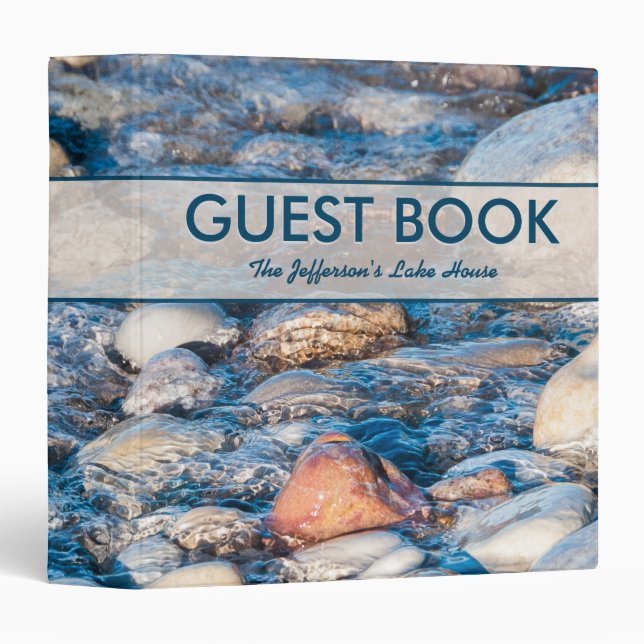 Custom Lake House Guest Book 3 Ring Binder (Front/Spine)