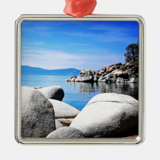 Custom Lake Tahoe Sand Harbor Photograph Metal Ornament
