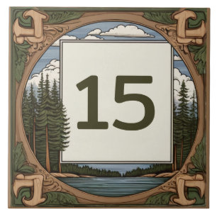 Custom Lakehouse Cabin House Number Plate Sign Ceramic Tile