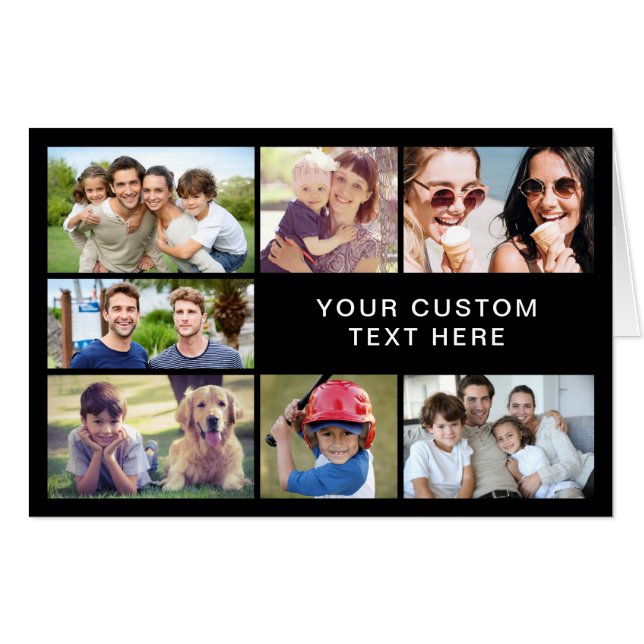 Custom Landscape Photo Collage Any Occasion Card (Front Horizontal)