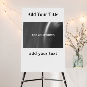 Custom Landscape photo Text Simple Clean Minimal   Foam Board