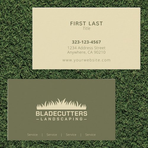 Custom Landscaping Lawn Care Business Cards