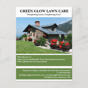 Custom Landscaping Lawn Care Business Marketing Postcard