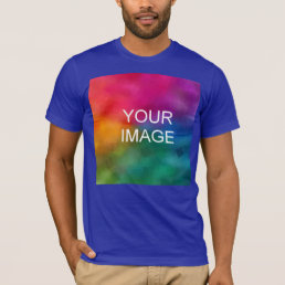 Custom Lapis Blue Color Template Add Image Logo T-Shirt