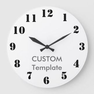 Custom Large 10.75" ROUND Wall Clock STENCIL Font