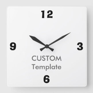 Custom Large 10.75" Square Wall Clock, AD LIB Font Square Wall Clock