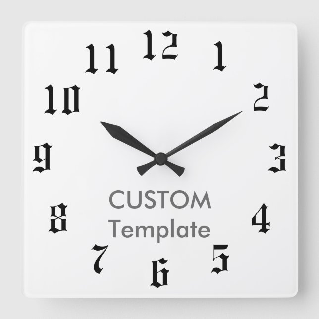 Custom Large 10.75" Square Wall Clock OLD ENGLISH (Front)