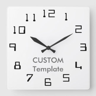 Custom Large 10.75" Square Wall Clock ORBIT II