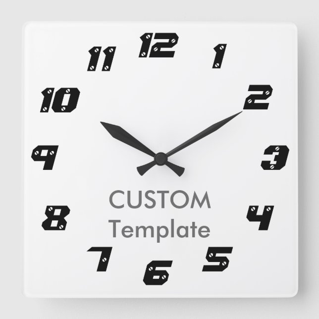 Custom Large 10.75" Square Wall Clock SCREWED OBL. (Front)