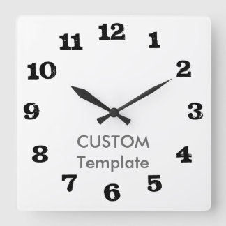 Custom Large 10.75" Square Wall Clock STEAK Font
