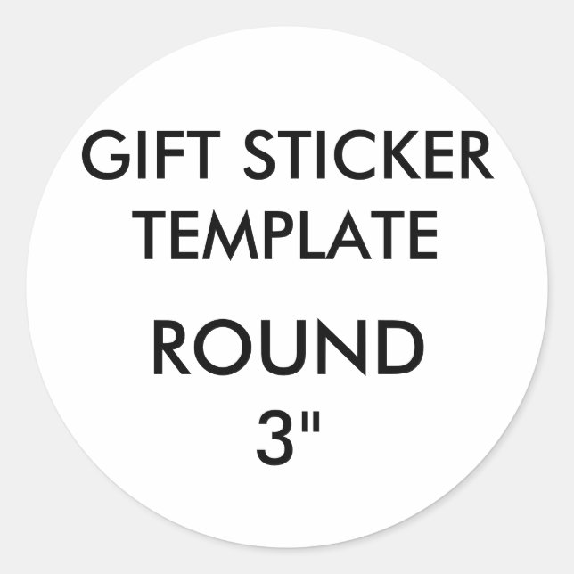 Custom LARGE 3" ROUND Gift Stickers Template (Front)