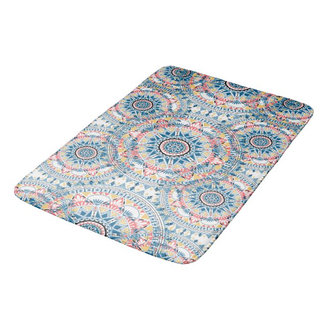 Custom Large Boho Patterned Bath Mat (Angled)