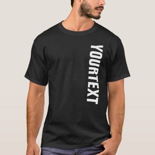 Custom Large Bold Big Font Text or Name Mens Black T_Shirt