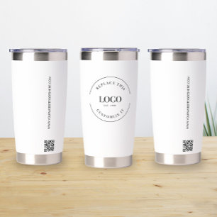 Custom Large Business logo QR code website Insulated Tumbler