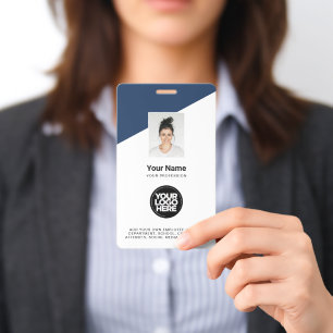 Custom Large Employee Photo, Bar Code, Name, Text Badge
