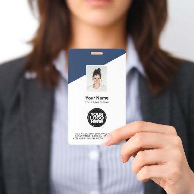 Custom Large Employee Photo, Bar Code, Name, Text Badge (Presented)