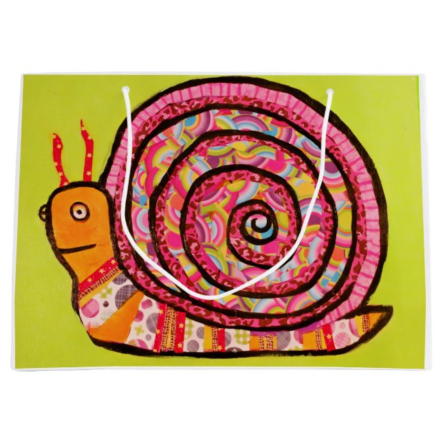 Custom Large Gift Bag with the Cute Snail (Front)