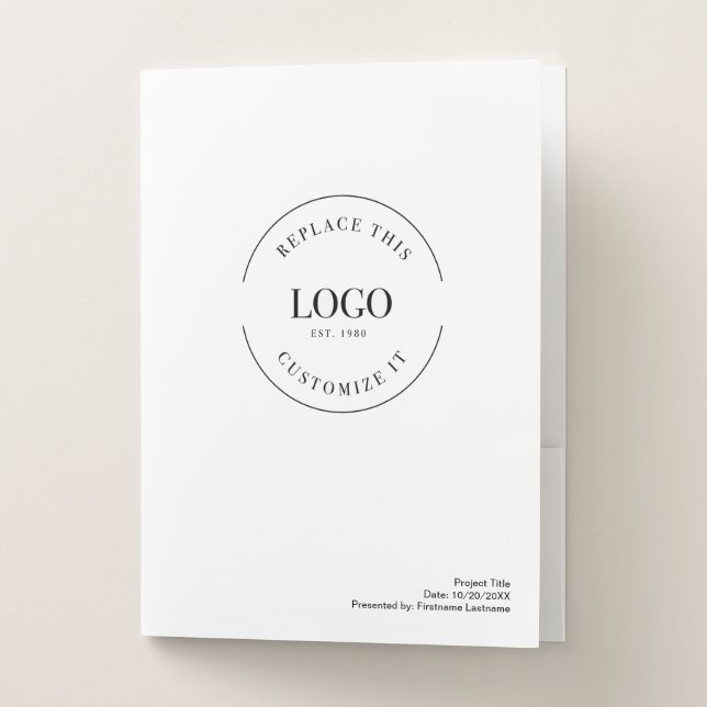 Custom large Logo website Simple Business Pocket Folder (Front)