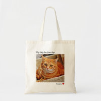 Custom Large Photo Personalized Cat Tote Bag