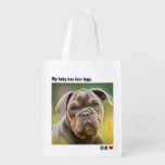 Custom Large Photo Personalized Dog, Reusable Grocery Bag at Zazzle