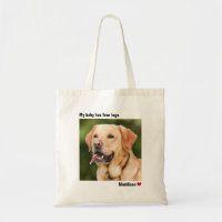 Custom Large Photo Personalized Dog Tote Bag
