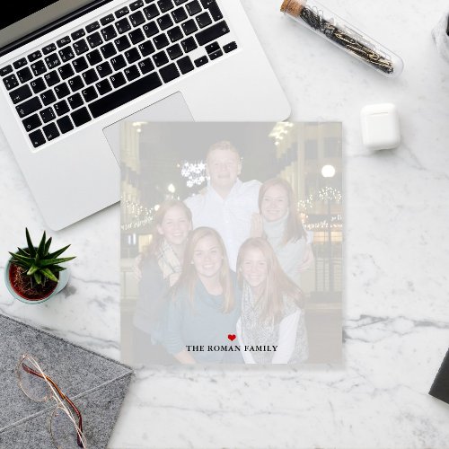 Custom Large Photo Personalized Family Notepad