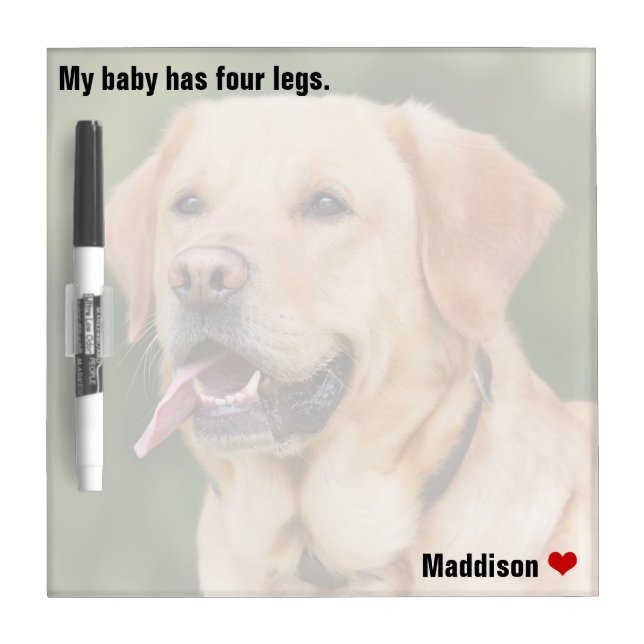 Custom Large Photo Personalized Pet Dry Erase Board (Front)