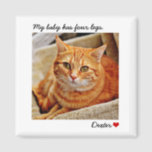 Custom Large Photo Personalized Pet Magnet<br><div class="desc">A cute magnet featuring your favorite photo and two lines of custom text. Add your text using the template form. Use the "customize further" option to change the font size,  color or position.</div>