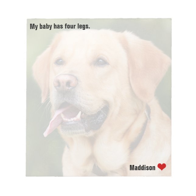Custom Large  Photo Personalized Pet Notepad (Front)