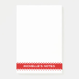 Custom large Post-it® notes with cute red border