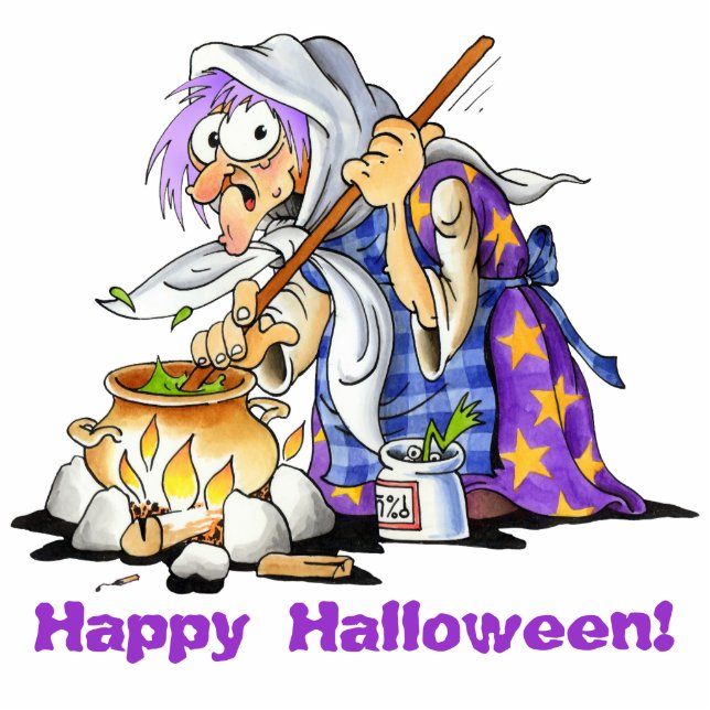 Custom Large Purple Witch Halloween Cutouts (Front)