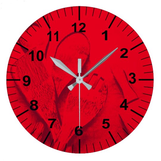 Custom Large Red Kitchen Wall Clock