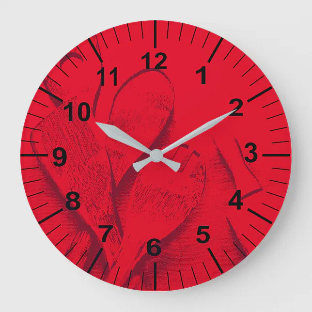 Custom Large Red Kitchen Wall Clock | Zazzle