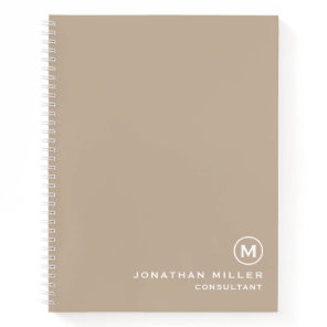 Custom Large Spiral Beige Hardcover 8.5" x 11" Notebook