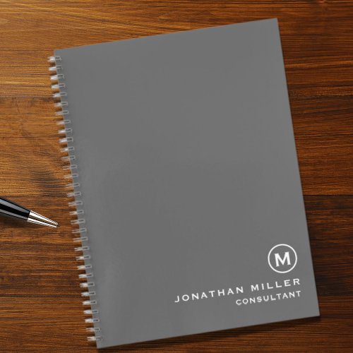 Custom Large Spiral Hardcover 85 x 11 Gray Notebook