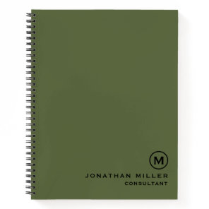 Custom Large Spiral Olive Hardcover 8.5" x 11" Notebook