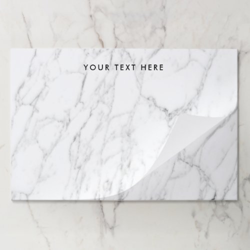 Custom large white marble stone tearaway paper pad